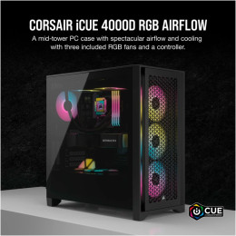 Корпус Corsair iCUE 4000D RGB Airflow Black (CC-9011240-WW) фото 2