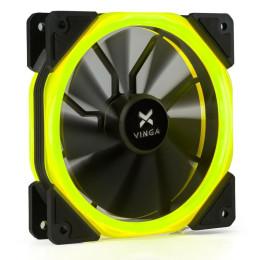 Кулер для корпуса Vinga LED fan-02 yellow фото 1