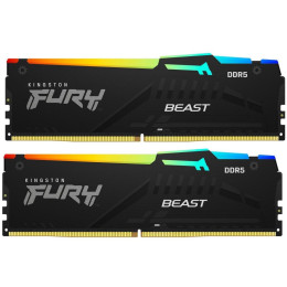 Модуль пам'яті для комп'ютера DDR5 16GB (2x8GB) 4800 MHz FURY Beast RGB Kingston Fury фото 1