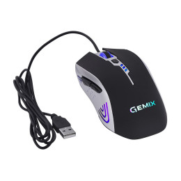 Мишка Gemix W100 USB Black/Gray + ігрова поверхня (W100Combo) фото 2