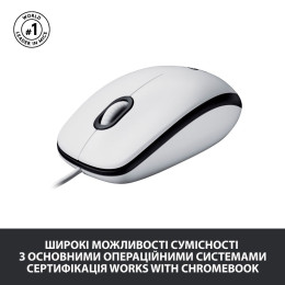 Мышка Logitech M100 USB White (910-006764) фото 2