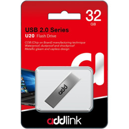 USB флеш накопичувач AddLink 32GB U20 Titanium USB 2.0 (ad32GBU20T2) фото 2