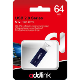 USB флеш накопитель AddLink 64GB U12 Dark Blue USB 2.0 (ad64GBU12D2) фото 2