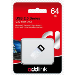 USB флеш накопичувач AddLink 64GB U30 Silver USB 2.0 (ad64GBU30S2) фото 2
