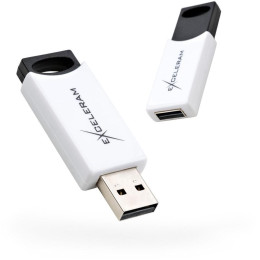 USB флеш накопитель eXceleram 64GB H2 Series White/Black USB 2.0 (EXU2H2W64) фото 1