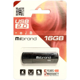 USB флеш накопитель Mibrand 16GB Grizzly Black USB 2.0 (MI2.0/GR16P3B) фото 2