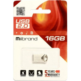 USB флеш накопитель Mibrand 16GB Hawk Silver USB 2.0 (MI2.0/HA16M1S) фото 2