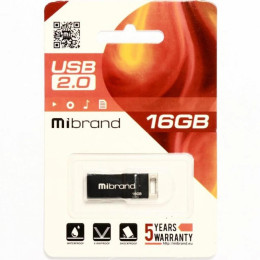 USB флеш накопичувач Mibrand 16GB Сhameleon Black USB 2.0 (MI2.0/CH16U6B) фото 2