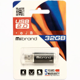 USB флеш накопитель Mibrand 32GB Cougar Black USB 2.0 (MI2.0/CU32P1B) фото 2