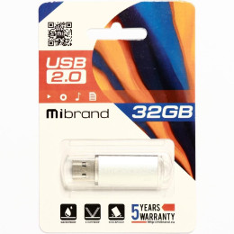 USB флеш накопичувач Mibrand 32GB Cougar Silver USB 2.0 (MI2.0/CU32P1S) фото 2