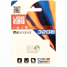 USB флеш накопичувач Mibrand 32GB Hawk Silver USB 2.0 (MI2.0/HA32M1S) фото 2