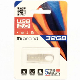 USB флеш накопитель Mibrand 32GB Irbis Silver USB 2.0 (MI2.0/IR32U3S) фото 2