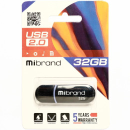 USB флеш накопитель Mibrand 32GB Panther Black USB 2.0 (MI2.0/PA32P2B) фото 2