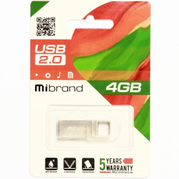 USB флеш накопитель Mibrand 4GB Shark Silver USB 2.0 (MI2.0/SH4U4S) фото 2
