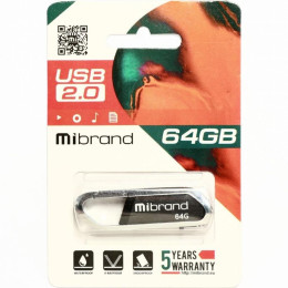 USB флеш накопичувач Mibrand 64GB Aligator Black USB 2.0 (MI2.0/AL64U7B) фото 2