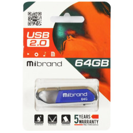 USB флеш накопичувач Mibrand 64GB Aligator Blue USB 2.0 (MI2.0/AL64U7U) фото 2