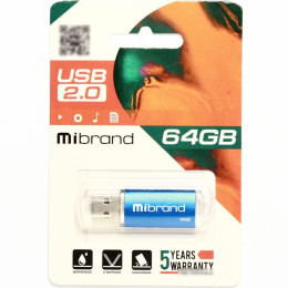 USB флеш накопичувач Mibrand 64GB Cougar Blue USB 2.0 (MI2.0/CU64P1U) фото 2
