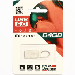 USB флеш накопичувач Mibrand 64GB Irbis Silver USB 2.0 (MI2.0/IR64U3S) фото 2