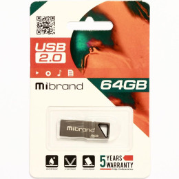 USB флеш накопитель Mibrand 64GB Stingray Grey USB 2.0 (MI2.0/ST64U5G) фото 2