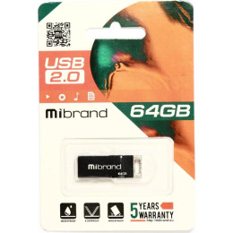 USB флеш накопичувач Mibrand 64GB Сhameleon Black USB 2.0 (MI2.0/CH64U6B) фото 2
