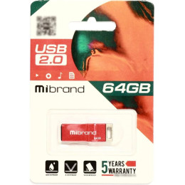 USB флеш накопичувач Mibrand 64GB Сhameleon Red USB 2.0 (MI2.0/CH64U6R) фото 2