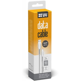 Дата кабель ColorWay USB 2.0 AM to Lightning 1.0m line-drawing white (CW-CBUL027-WH) фото 2