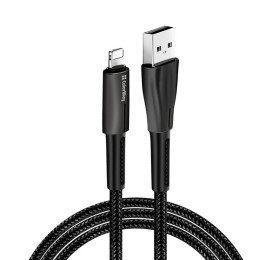 Дата кабель ColorWay USB 2.0 AM to Lightning 1.0m zinc alloy + led black (CW-CBUL035-BK) фото 1