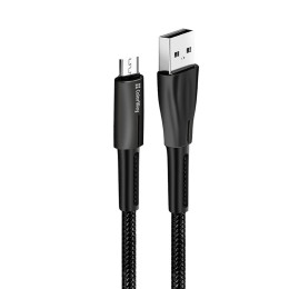 Дата кабель ColorWay USB 2.0 AM to Micro 5P 1.0m zinc alloy + led black (CW-CBUM035-BK) фото 2