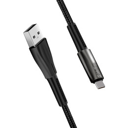 Дата кабель ColorWay USB 2.0 AM to Type-C 1.0m zinc alloy + led black (CW-CBUC035-BK) фото 2