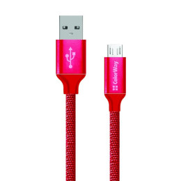 Дата кабель ColorWay Кабель Colorway USB - МicroUSB 2.1А 1м червоний (CW-CBUM002-RD) фото 1
