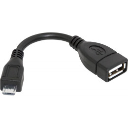 Дата кабель OTG USB 2.0 AF to Micro 5P 0.08m Defender (87300) фото 1