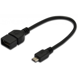 Дата кабель OTG USB 2.0 AF to Micro 5P 0.2m Digitus (AK-300309-002-S) фото 1