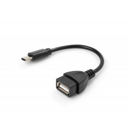 Дата кабель OTG USB 2.0 AF to Type-C Vinga (VCPDCOTGTCBK) фото 1