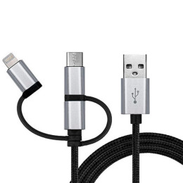 Дата кабель USB 2.0 AM to 3in1 1.0m Premium black REAL-EL (EL123500035) фото 2