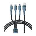 Дата кабель USB 2.0 AM to Lightning + Micro 5P + Type-C 1.3m Azeada PD-B74th Black Proda (PD-B74th-B