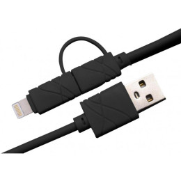 Дата кабель USB 2.0 AM to Lightning + Micro 5P 1.0m black XoKo (SC-210-BK) фото 1