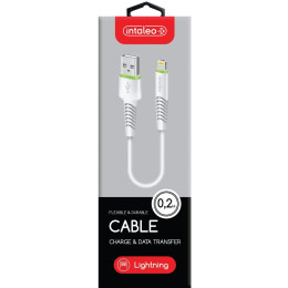 Дата кабель USB 2.0 AM to Lightning 0.2m CBFLEXL0 white Intaleo (1283126487439) фото 2