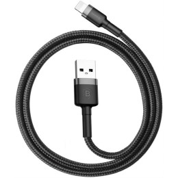Дата кабель USB 2.0 AM to Lightning 0.5m Cafule 2.4A grey+black Baseus (CALKLF-AG1) фото 2