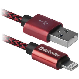 Дата кабель USB 2.0 AM to Lightning 1.0m ACH01-03T PRO Red Defender (87807) фото 1