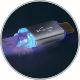Дата кабель USB 2.0 AM to Lightning 1.0m ACH03-03LT GrayLED backlight Defender (87550) фото 2