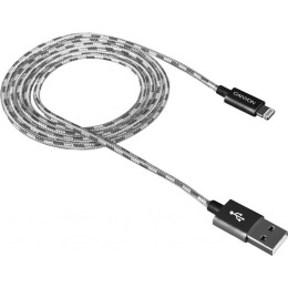 Дата кабель USB 2.0 AM to Lightning 1.0m Dark gray Canyon (CNE-CFI3DG) фото 1