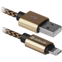 Дата кабель USB 2.0 AM to Lightning 1.0m gold Defender (87806) фото 1
