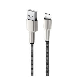 Дата кабель USB 2.0 AM to Lightning 1.0m head metal black ColorWay (CW-CBUL046-BK) фото 2