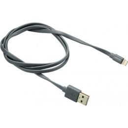 Дата кабель USB 2.0 AM to Lightning 1.0m MFI flat Dark gray Canyon (CNS-MFIC2DG) фото 1