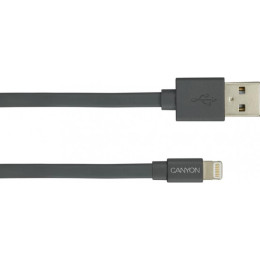 Дата кабель USB 2.0 AM to Lightning 1.0m MFI flat Dark gray Canyon (CNS-MFIC2DG) фото 2