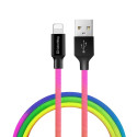 Дата кабель USB 2.0 AM to Lightning 1.0m ColorWay (CW-CBUL016-MC)