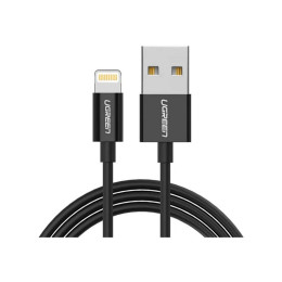 Дата кабель USB 2.0 AM to Lightning 1.0m US155 MFI Black Ugreen (US155/80822) фото 1