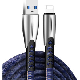 Дата кабель USB 2.0 AM to Lightning 1.0m zinc alloy blue ColorWay (CW-CBUL010-BL) фото 1