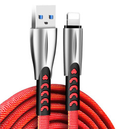 Дата кабель USB 2.0 AM to Lightning 1.0m zinc alloy red ColorWay (CW-CBUL010-RD) фото 1
