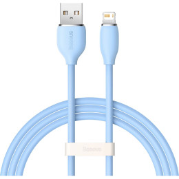 Дата кабель USB 2.0 AM to Lightning 1.2m 2.4A Jelly Liquid Silica Gel Blue Baseus (CAGD000003) фото 1